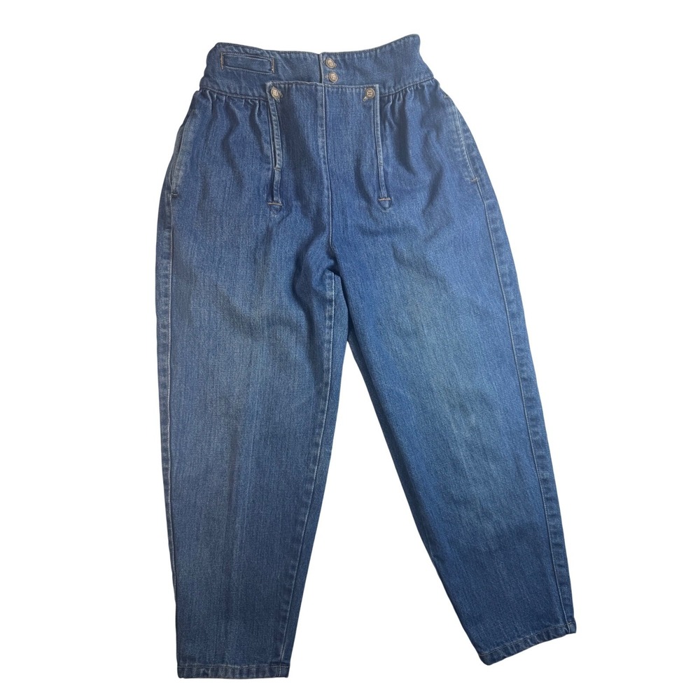 Vintage Calvin Klein Size 9 Buttons High Waist Denim Pants Mom Jeans Made in USA